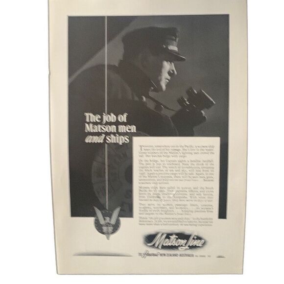 Vintage 1942 Matson Line Job of Men and Ships Ad Advertisement - Picture 3 of 4